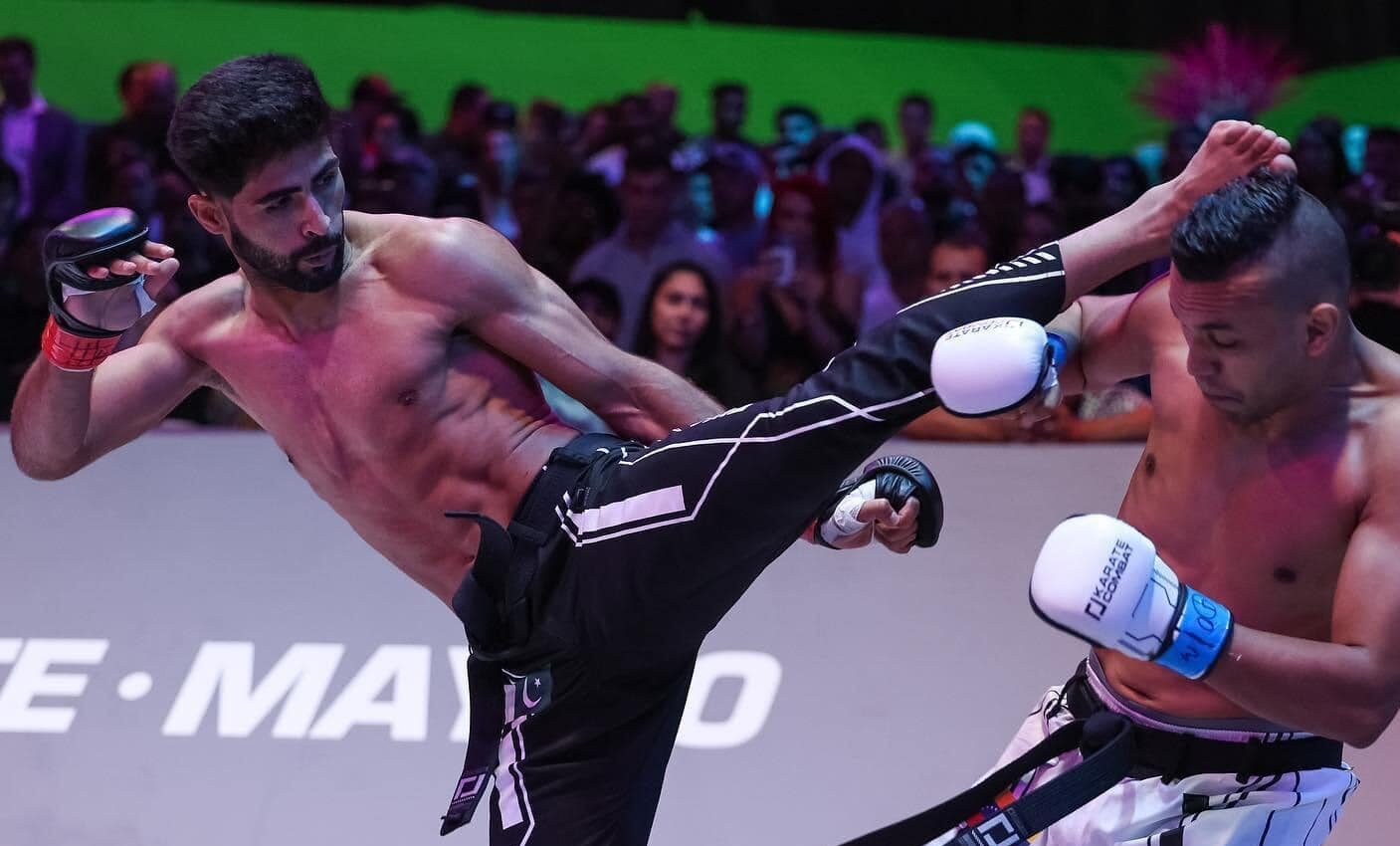 Athlete wearing Bromely Sports fightwear gear